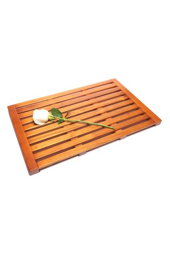 Teak bath mat non slip - teak, solid